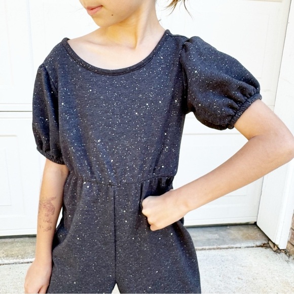 Old Navy Girls Sparkle Grey Jumpsuit  6/7 - Picture 4 of 7